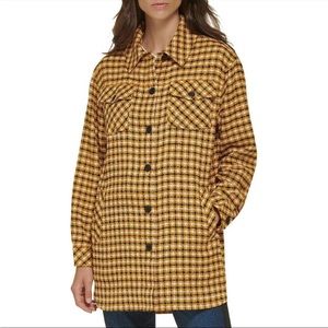 Karl Lagerfeld Paris Womens Tweed Plaid Outerwear Shirt Jacket Coat BHFO 2918